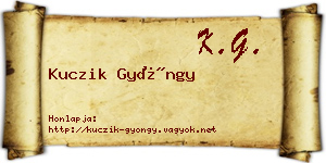 Kuczik Gyöngy névjegykártya